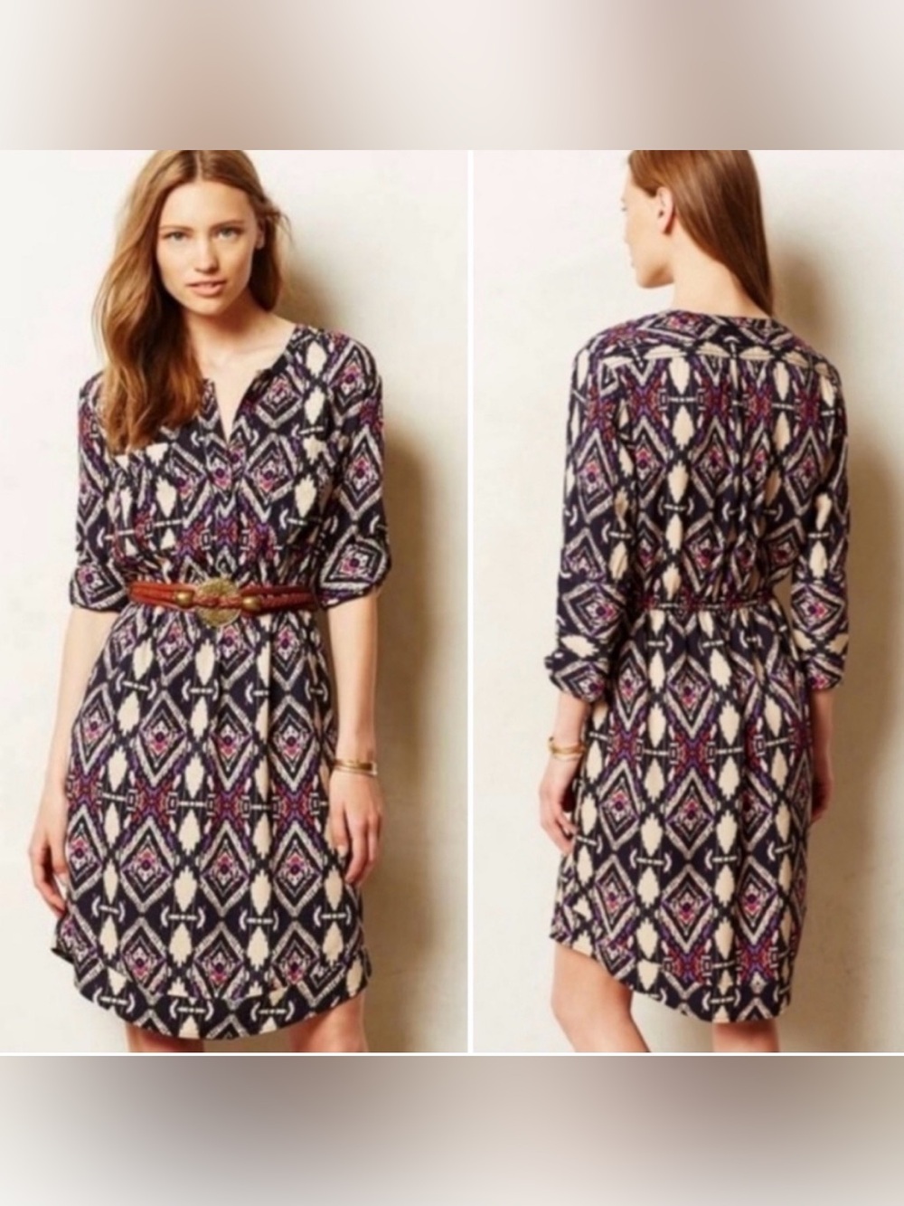 Anthropologie x Holding Horses Mira Ikat Western Dress, Size 4 - Picture 2 of 12